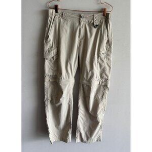 Columbia PFG Omni-Shade Mens Hiking Convertible Cargo Pants Khaki Size 32x30